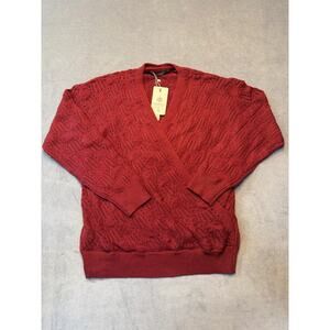 NWT Merokeety Sweater Women's Size XL Red Knit Pullover Wrap Long Sleeve V-neck